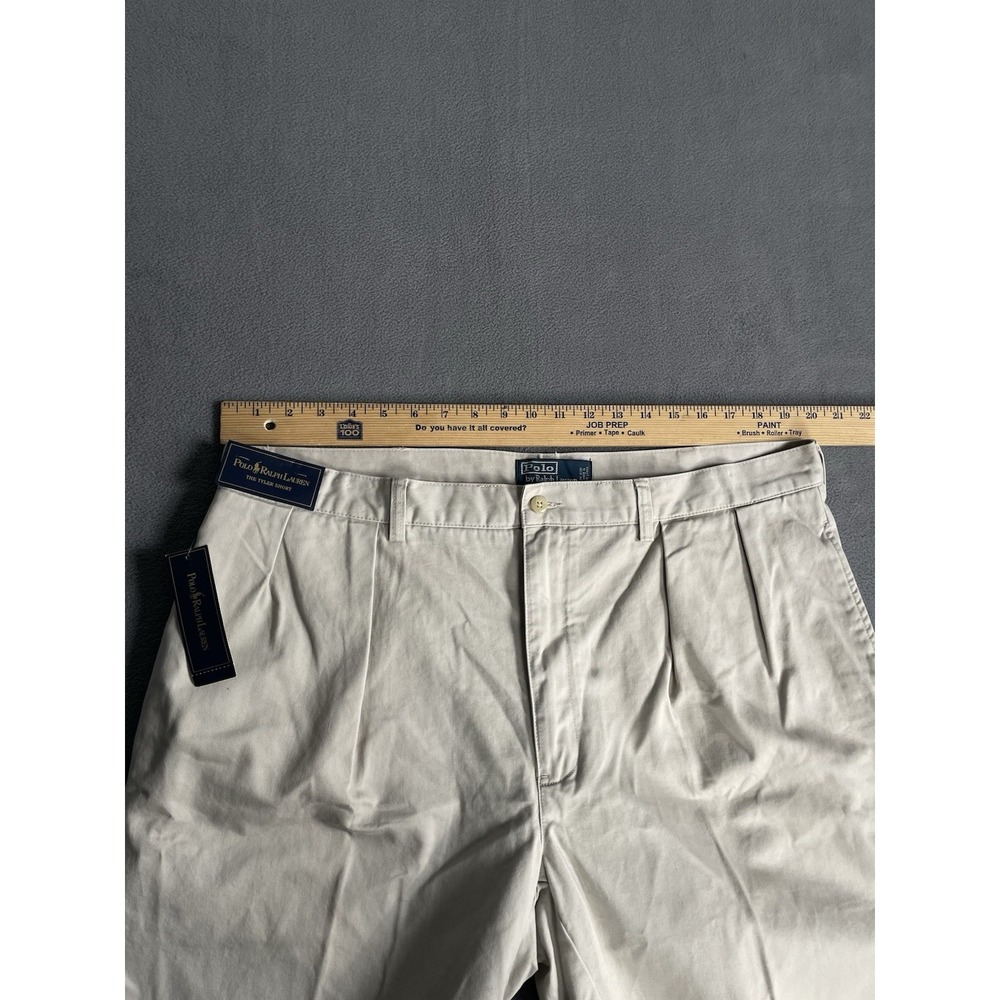 Polo Ralph Lauren Tyler Shorts Men's 40 Tan Chino Pleated Cotton New!! - Picture 4 of 6